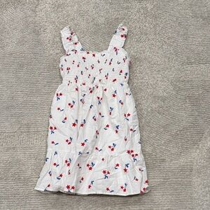 Cat & Jack White Dress with Red and Blue Floral Pattern